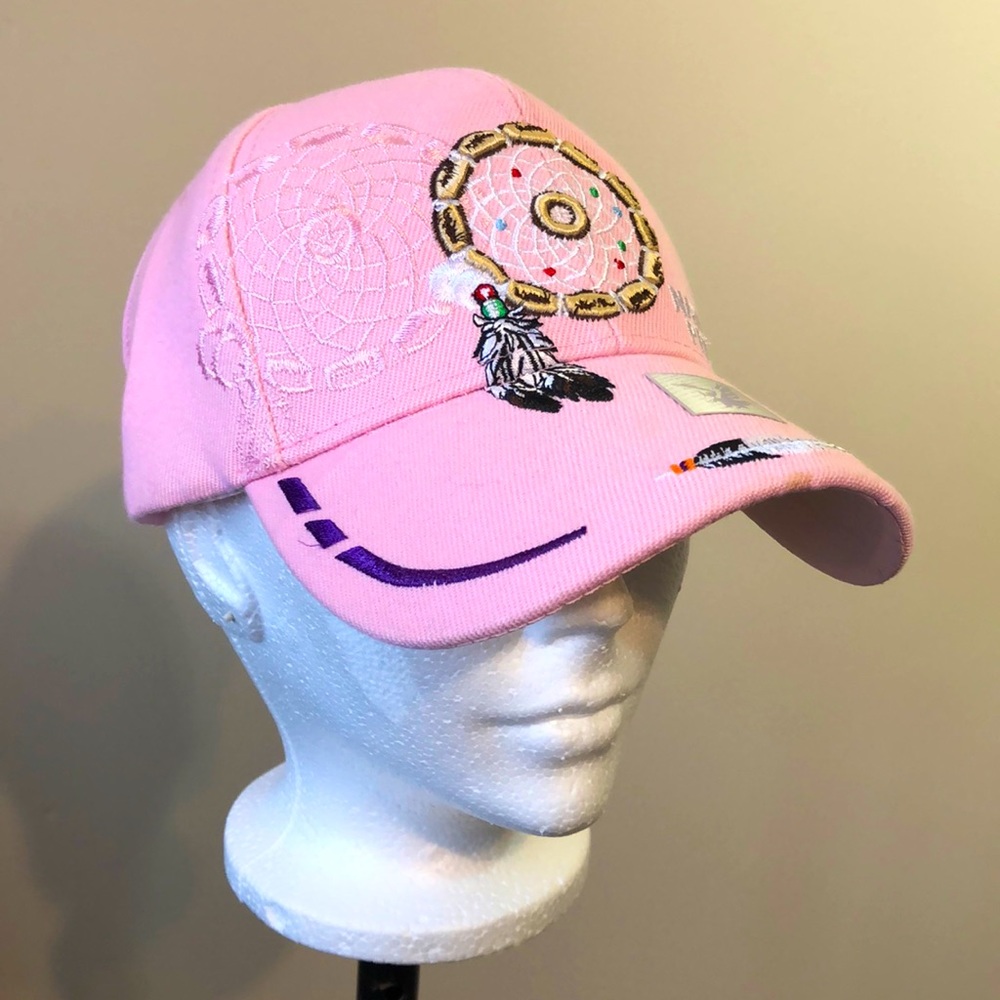 Embroidered Dreamcatcher Baseball Cap, Pink, Adjustable
